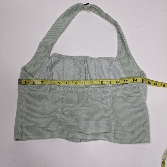 Vintage Don't Ask Why Y2K Corduroy Halter Crop Top - Picture 7 of 8